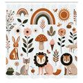 Abakuhaus Woodland Animals Shower Curtain | Boho Fabric Decor | 175 x 200 cm