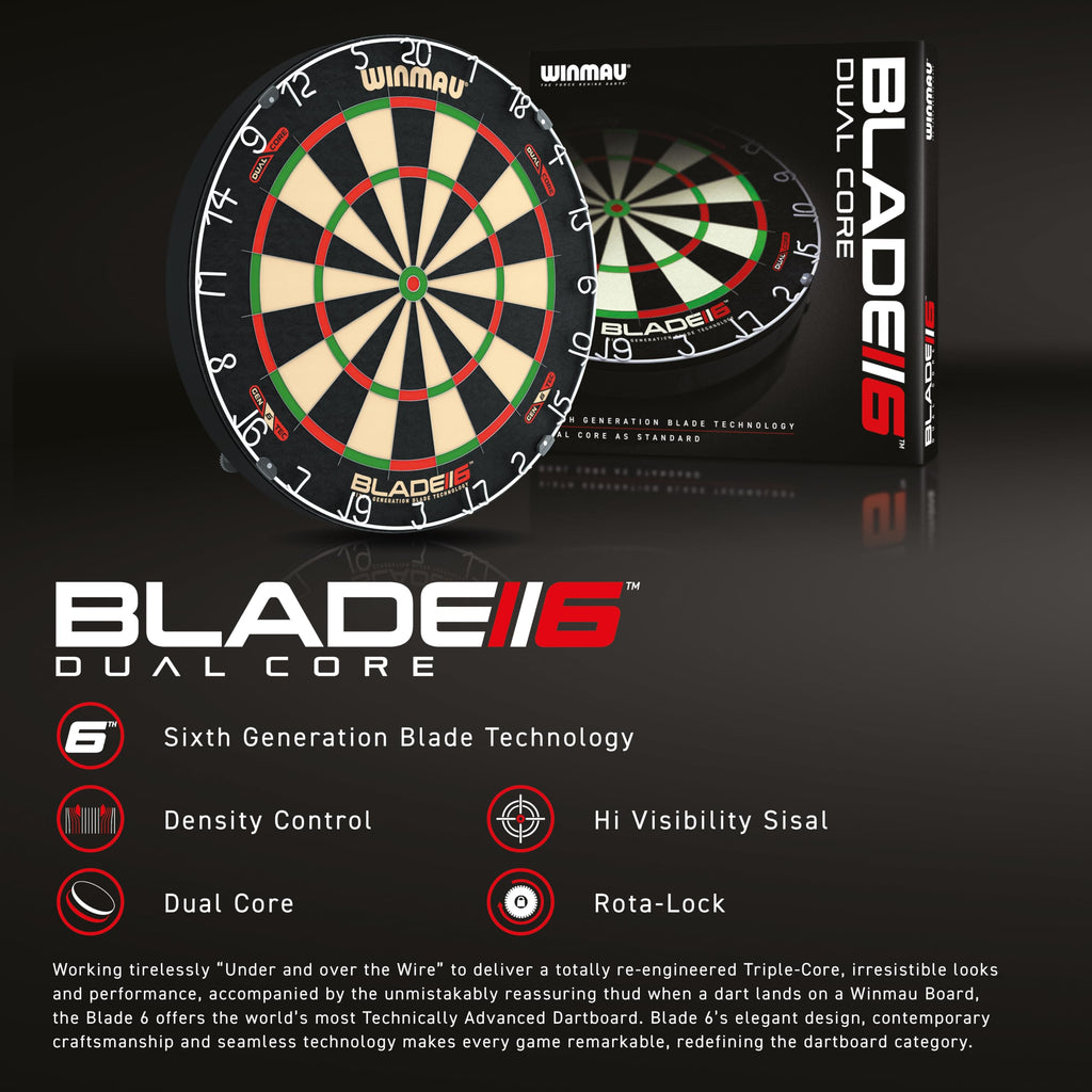 Winmau Blade 6 Dual Core Professional Sisal Dartboard | PDC Approved