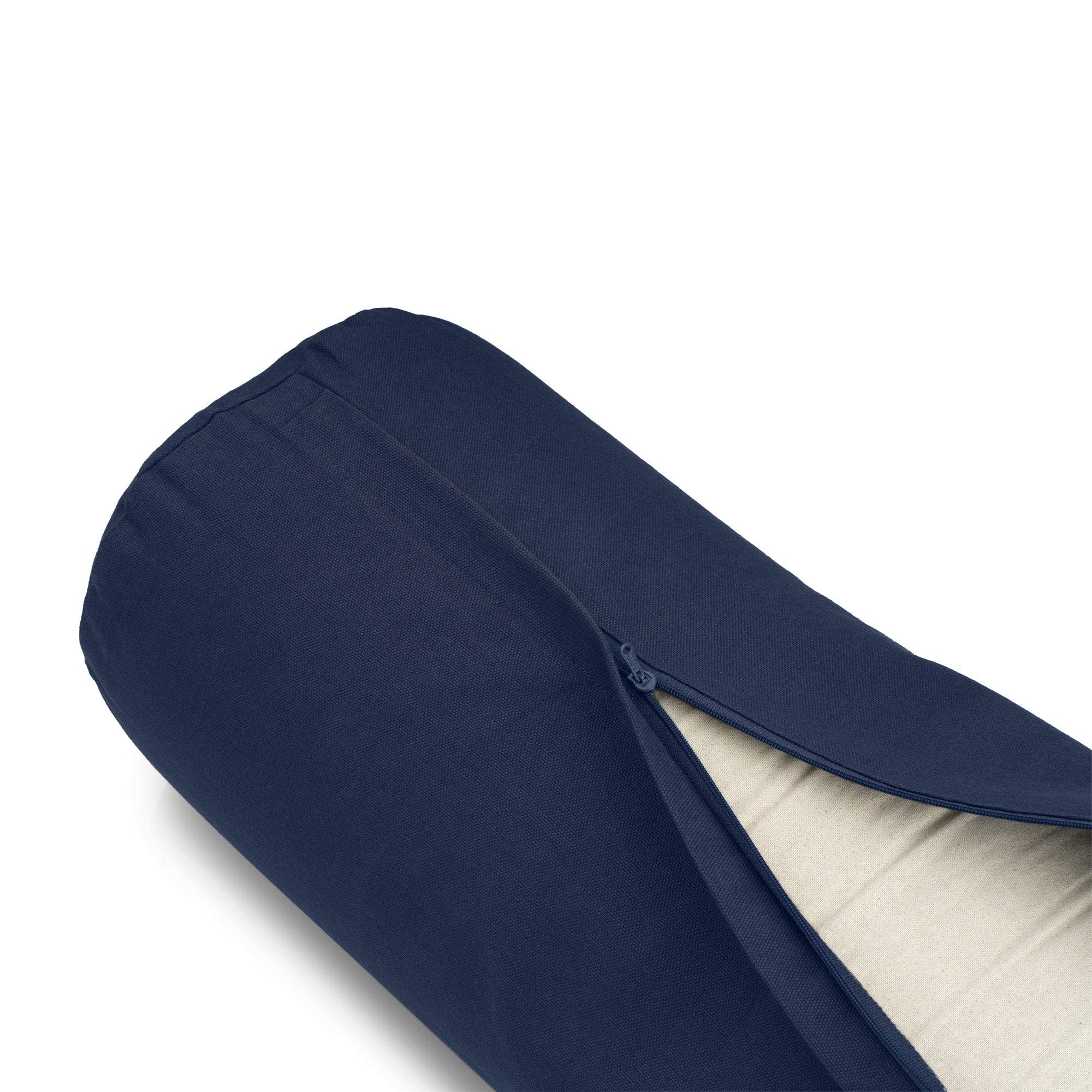 Basaho Organic Cotton Yoga Bolster | Buckwheat Hulls – Midnight Blue