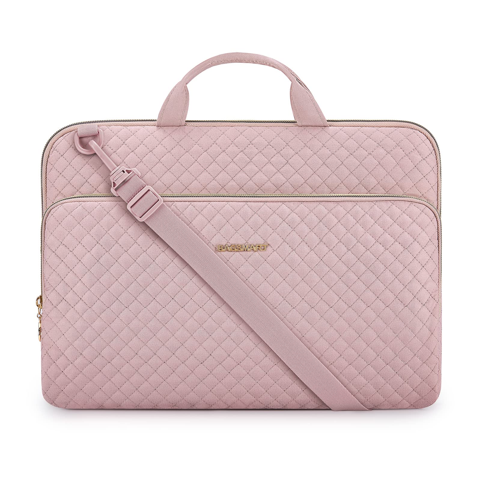 Bagsmart 15.6 Inch Laptop Sleeve Case with Strap - Pink Protective Cover