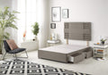 Bed Centre Flexby Divan Bed Base With 2 Drawers And Headboard Available in 3ft, 4ft, 4ft6, 5ft, 6ft, Fabric Coffee Tweed Fabric, 3FT Single