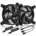 upHere 120mm USB Powered Quiet Cooling Fan with 3-Speed Control