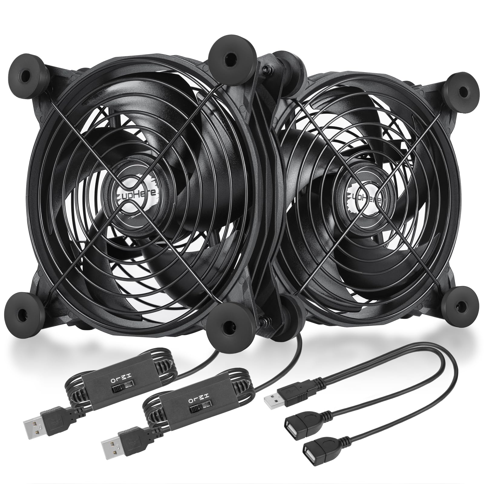 upHere 120mm USB Powered Quiet Cooling Fan with 3-Speed Control