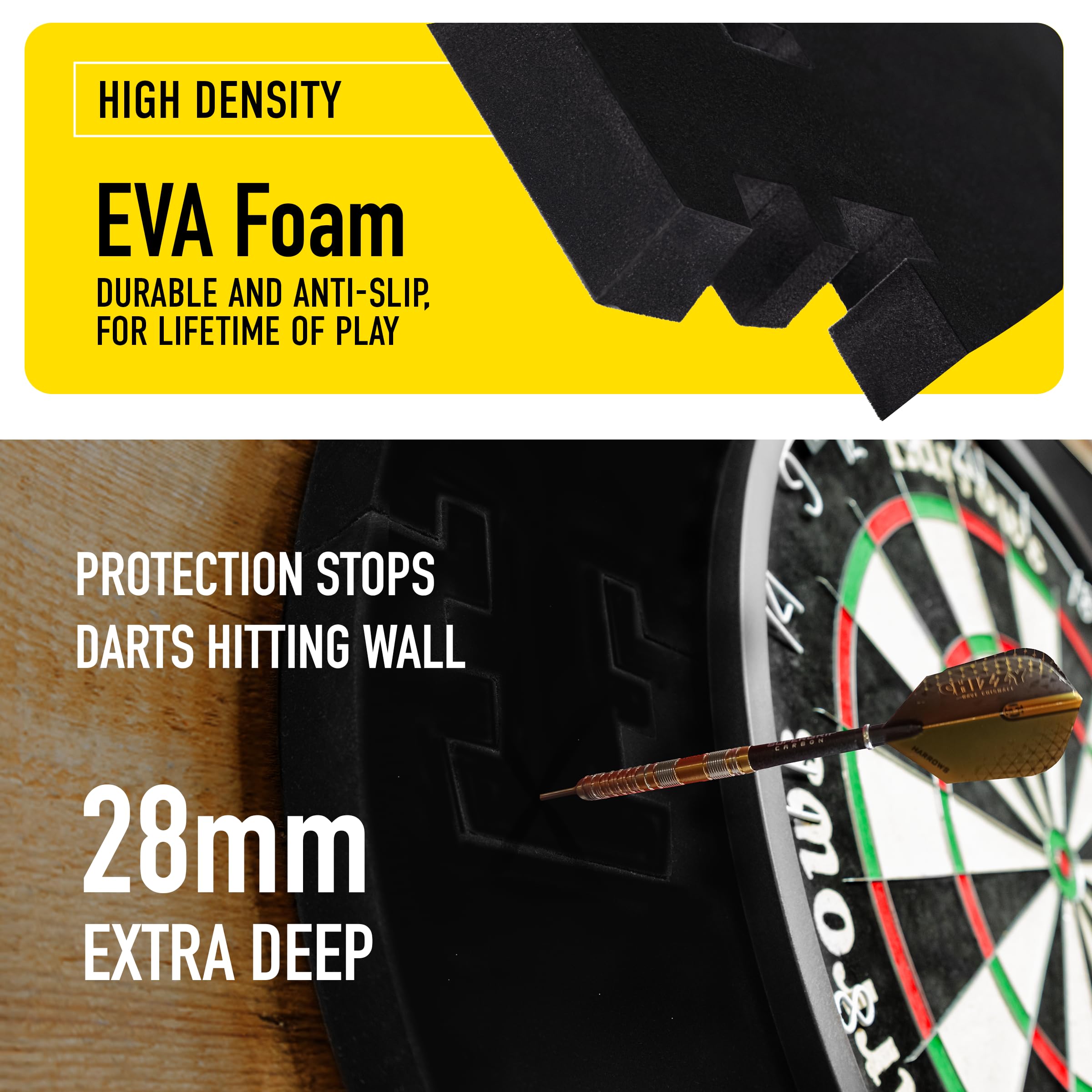 Harrows 4-Piece Dartboard Surround Ring – EVA Foam Wall Protector, 720mm