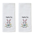 SKL Home Hippity Hop Easter Hand Towels - 2-Pack White Cotton Velour
