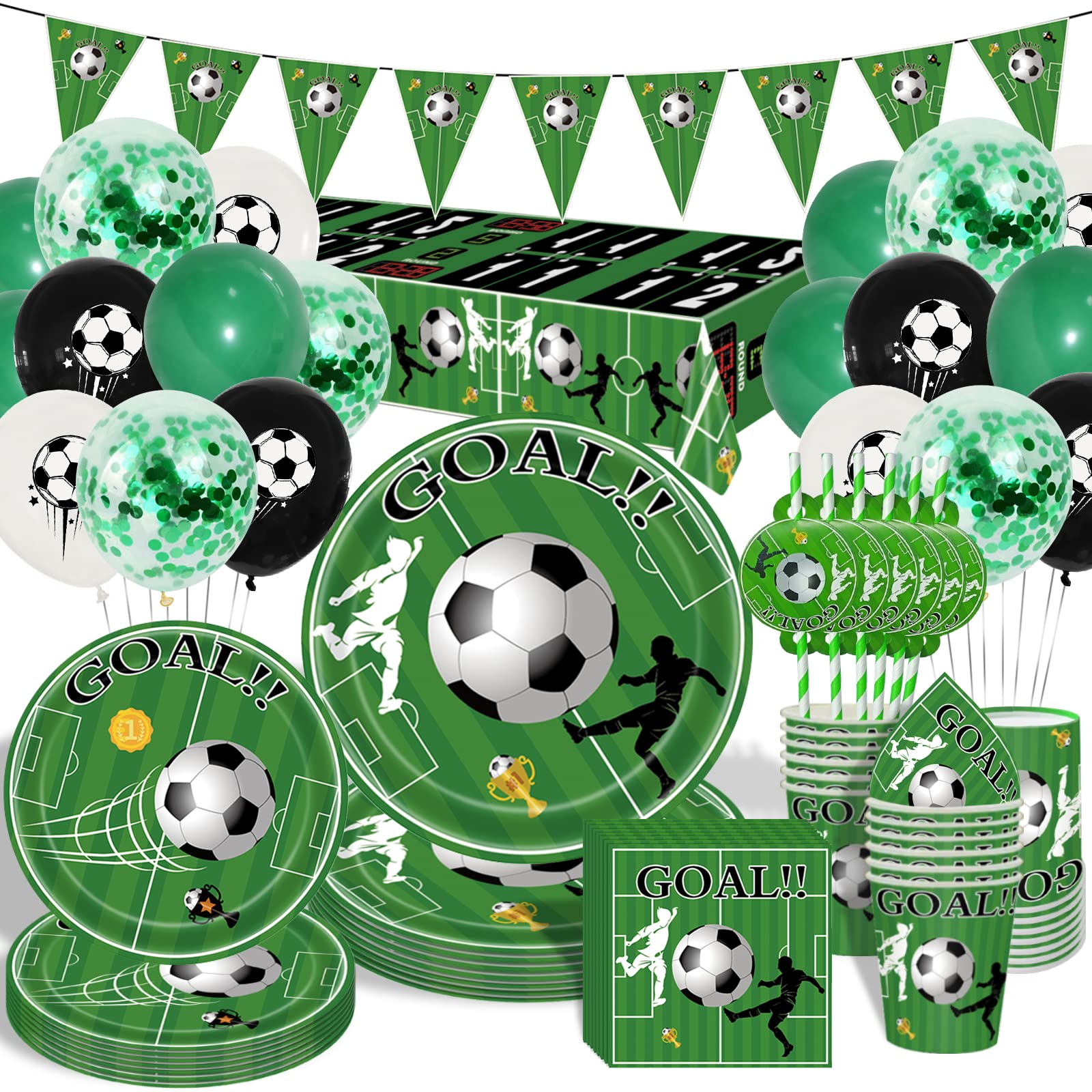 Jolof Store Football Birthday Party Tableware Set - 20 Guest Soccer Decor