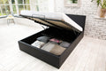 Sana Sleep 3FT Single Ottoman Gas Lift Storage Faux Leather Bed – Black