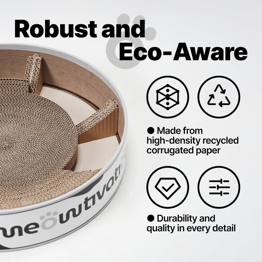 Jolof Store XL Round Cat Scratching Bed | 46cm Recycled Cardboard Scratcher