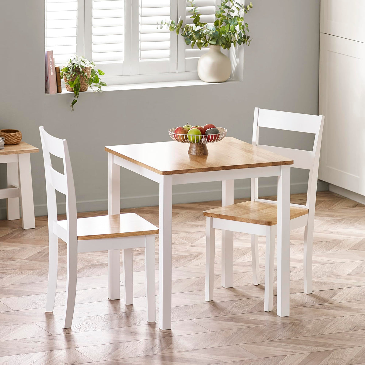 Julian Bowen Linwood White&Oak Square Dining Table - H75 x W69 x D69cm - image 1