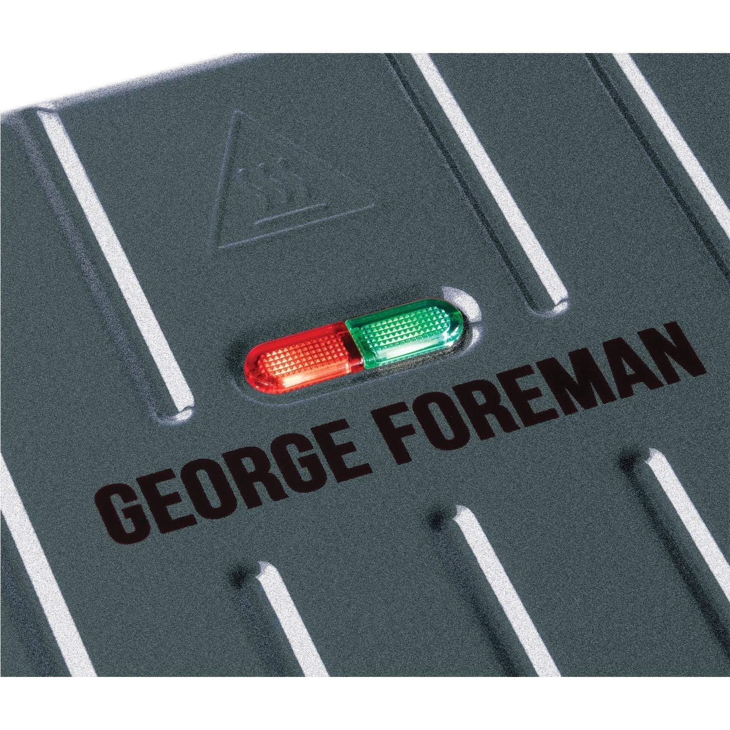 George Foreman Large Electric Steel Grill | Non-Stick Panini Press - Grey