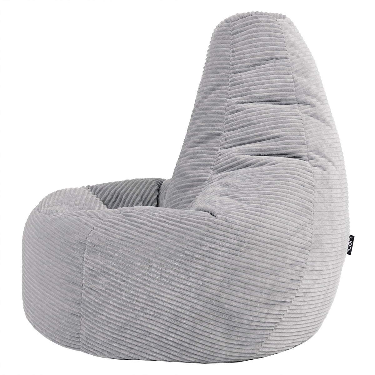 icon Dalton Large Cord Bean Bag with Filling Included, Grey