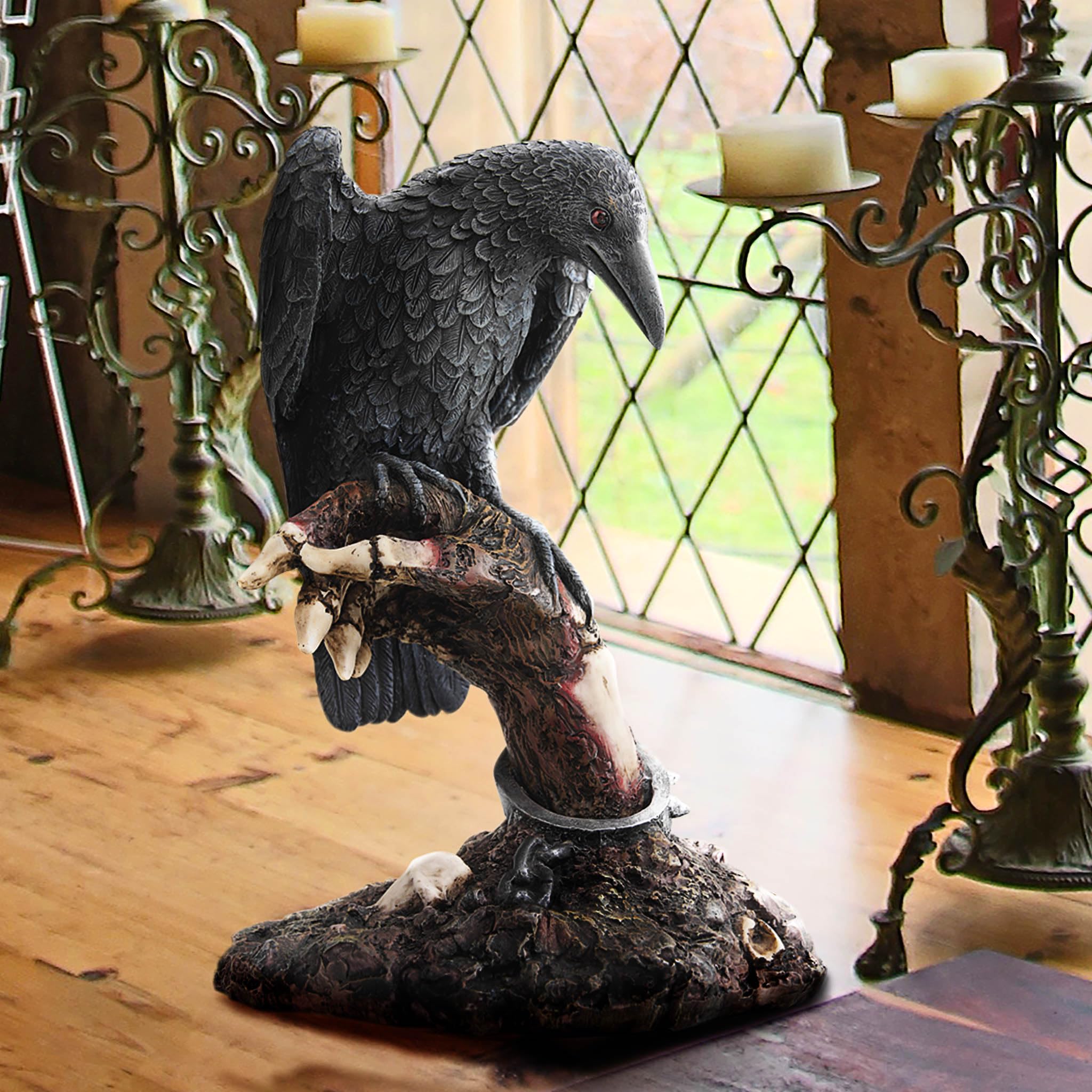 Design Toscano The Raven's Perch Zombie Statue - Gothic Resin Decor
