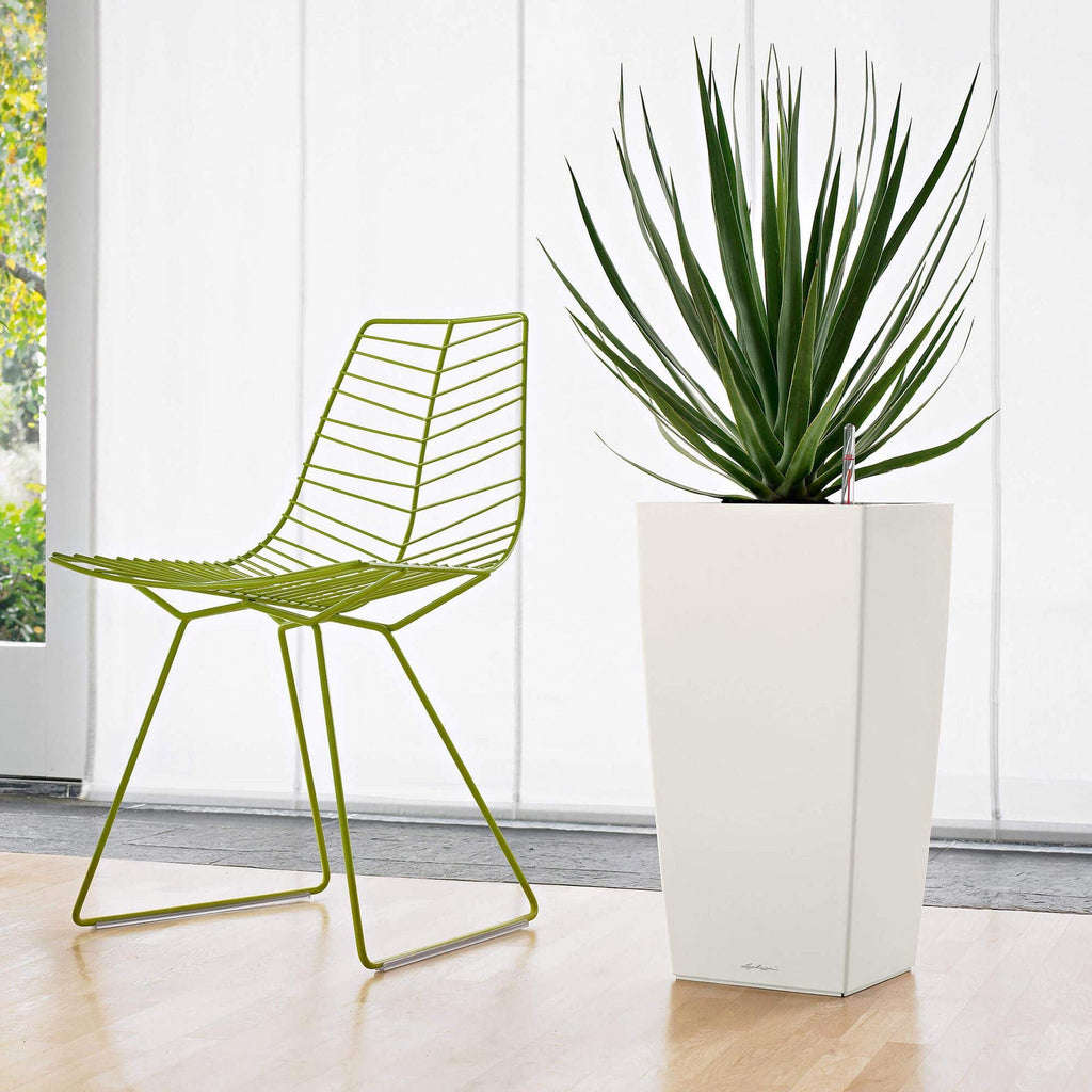 Lechuza Cubico 30 Self-Watering Planter | Charcoal Metallic Plastic