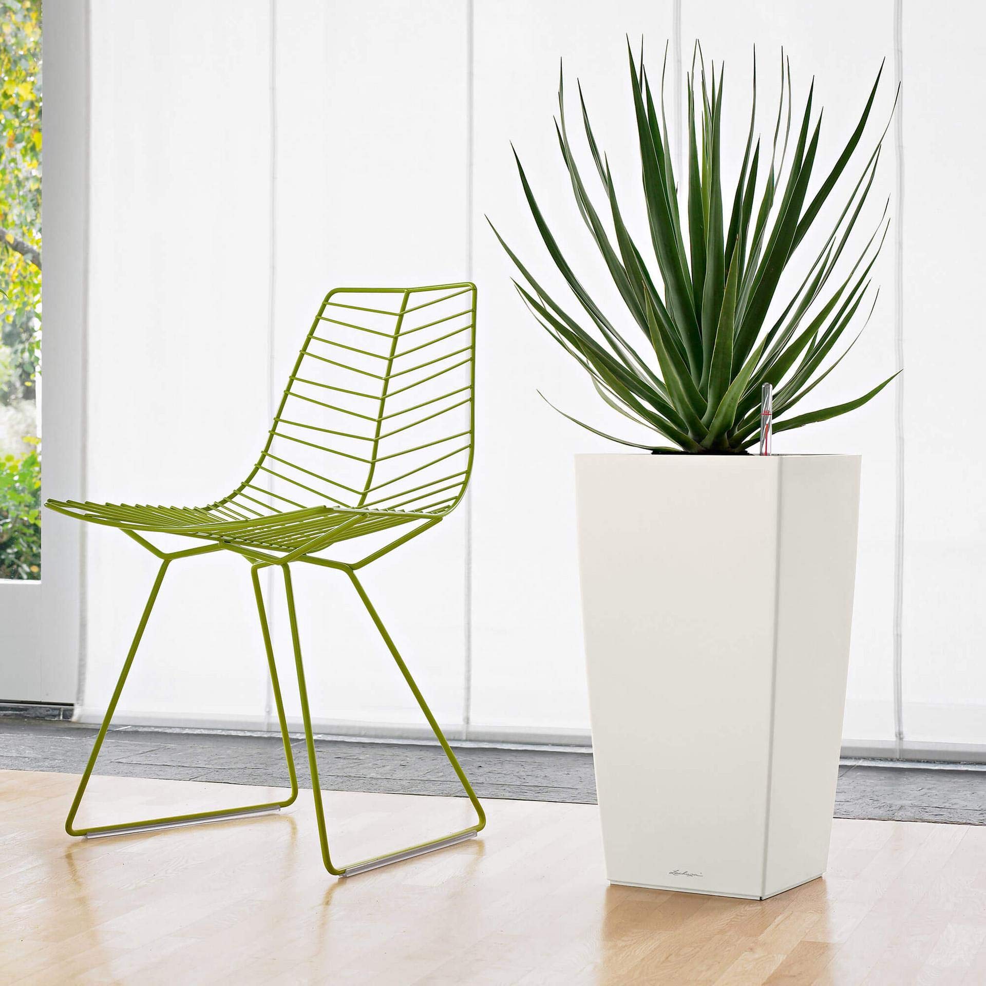 Lechuza Cubico 30 Self-Watering Planter | Charcoal Metallic Plastic