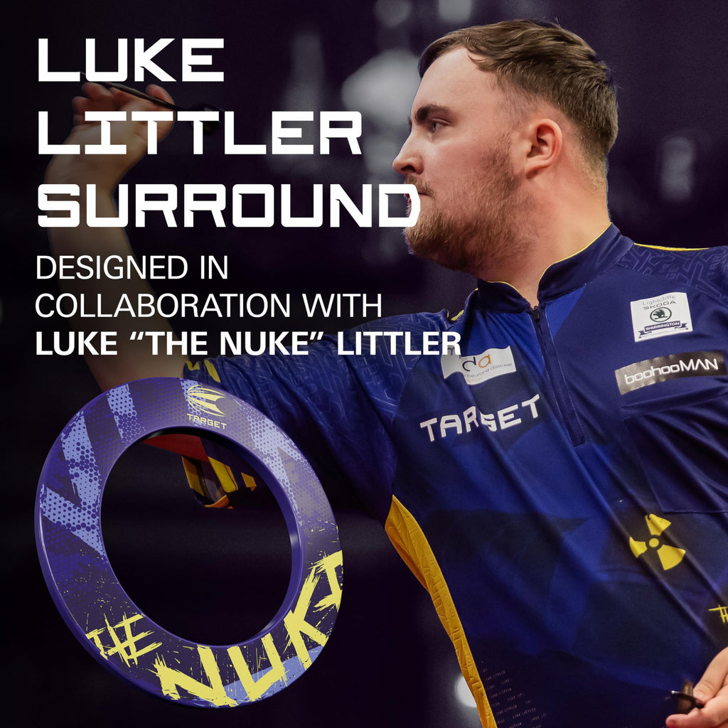 Target Darts Luke Littler Dartboard Surround | Purple & Yellow Wall Protector