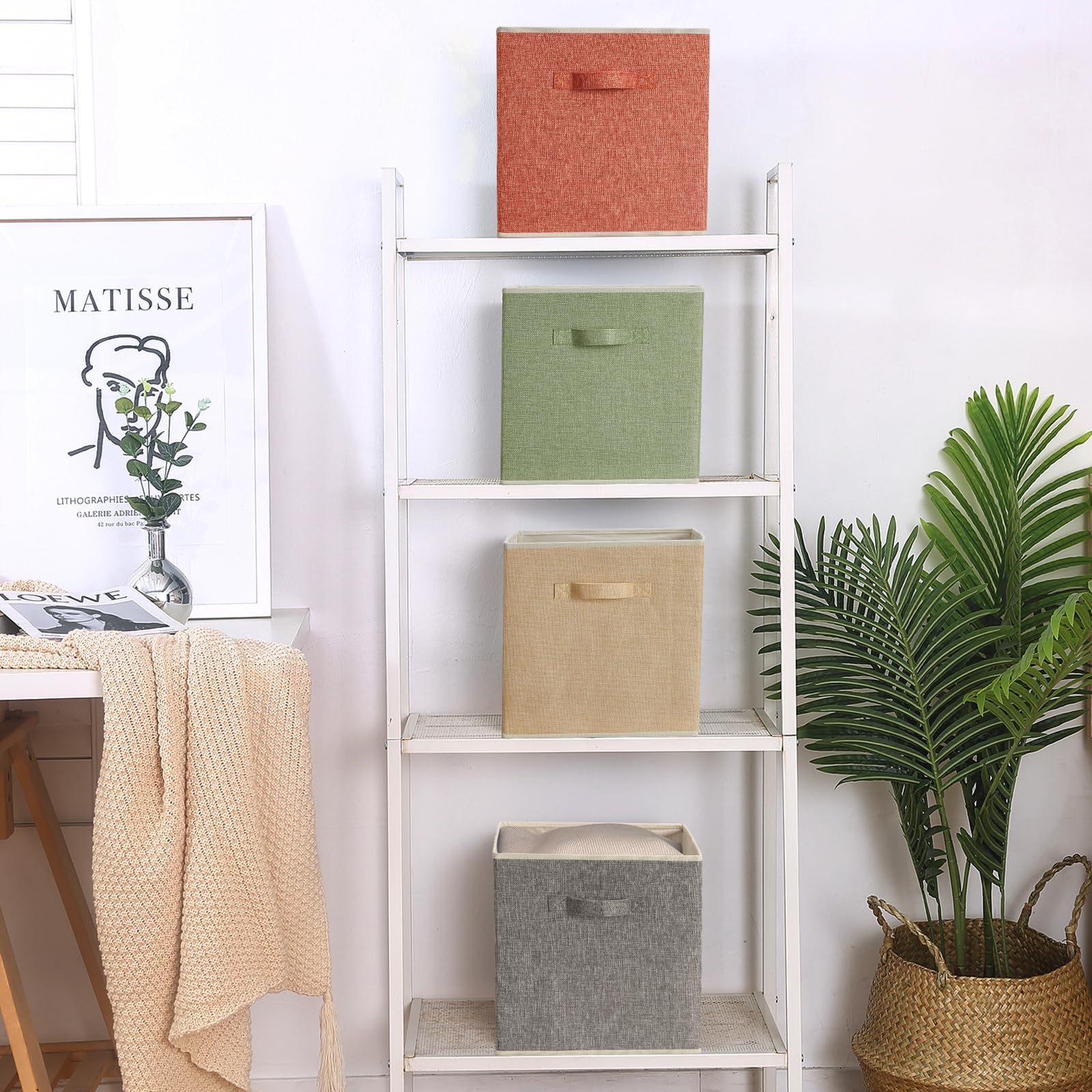 BrillantJo Fabric Storage Bins – Set of 4 Kallax Cube Organisers
