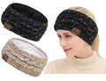 Cable Knit Ear Warmer - Fleece Lined Thermal Headband 2-Pack