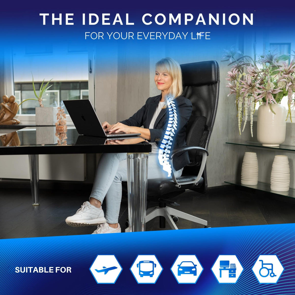 Healthfix® Car Lumbar Support Pillow | Back Cushion to Help Improve Posture Hard