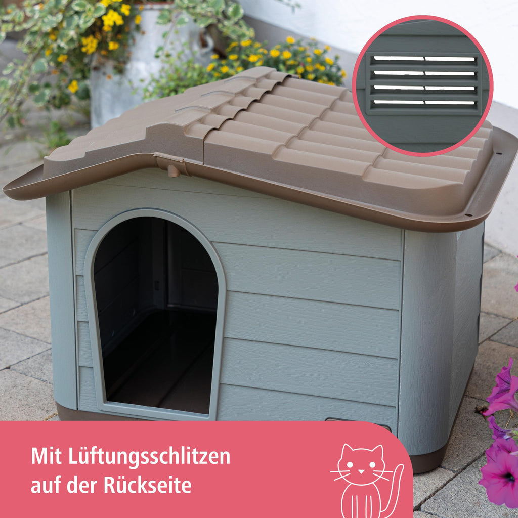 Kerbl Paola Eco Cat House – Weatherproof Recycled Plastic Outdoor Shelter