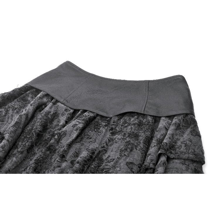 Dark in Love Elandra Goth Skirt – Layered Lace Handkerchief Hem