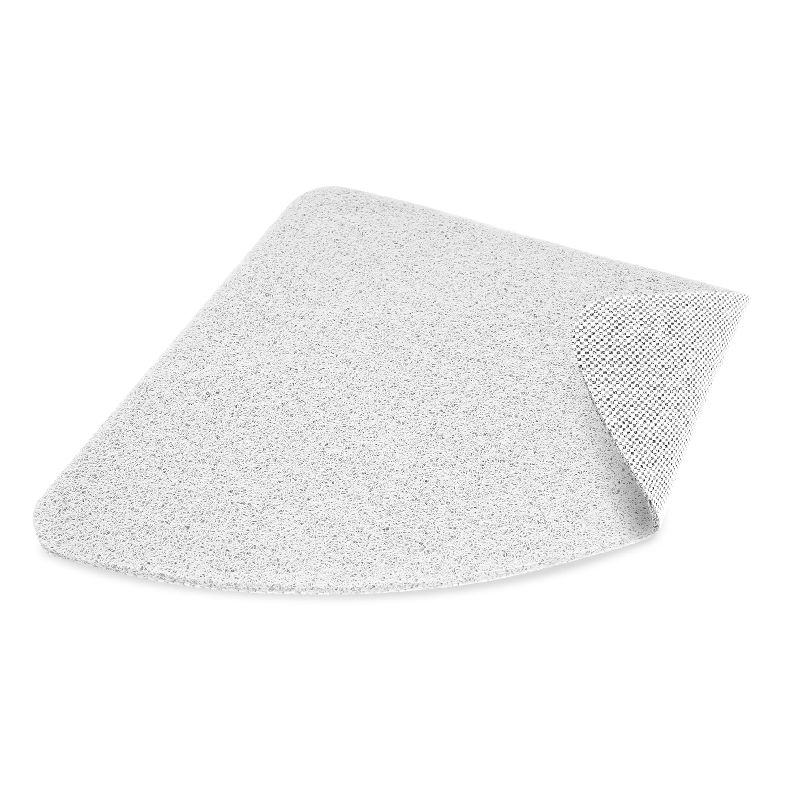 Dikots Corner Shower Mat – 60x60cm White Loofah PVC Non-Slip Mat