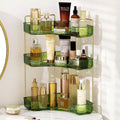 Bingobang 3-Tier Acrylic Makeup Organiser Corner Tray - Green