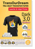 TransOurDream Tru-Transfer 3.0 Dark Fabric Heat Transfer Paper - 50 Sheets