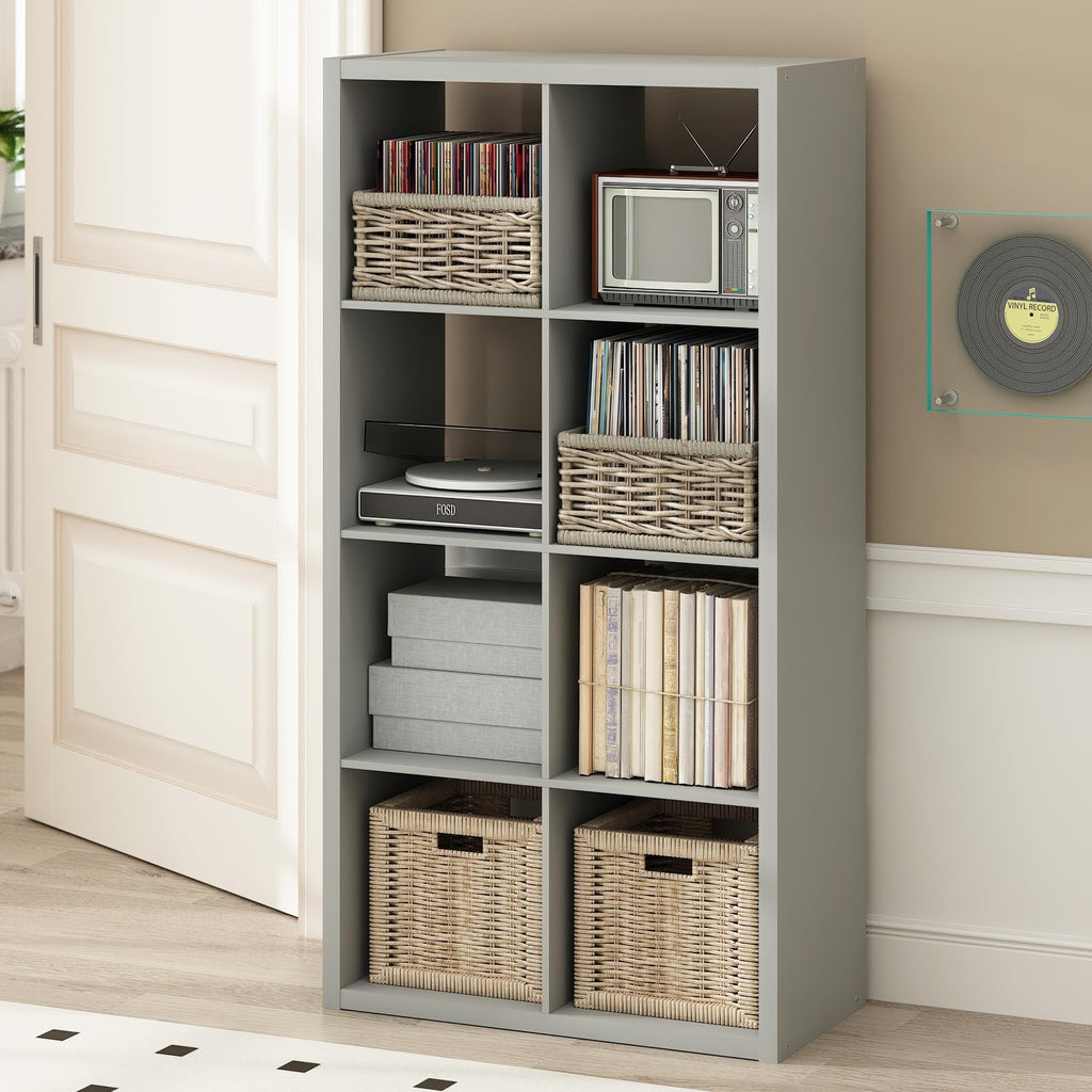 Furinno CUBICLE Record Player Stand with Vinyl Storage, 8-Cube 3cm Extra Thick Vinyl Record Storage - image 1