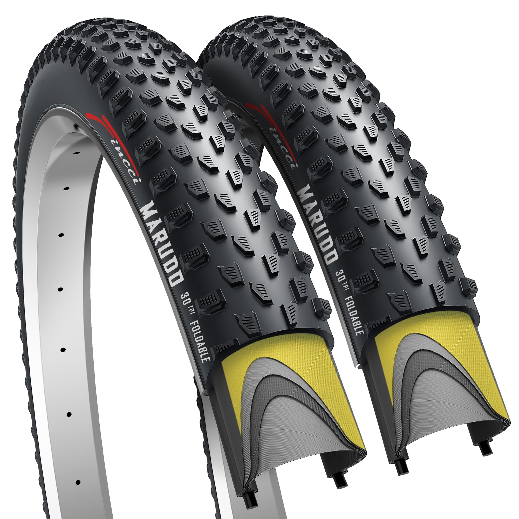 Fincci 29 x 2.1 MTB Tyres | Foldable Puncture Resistant Tires - Pair