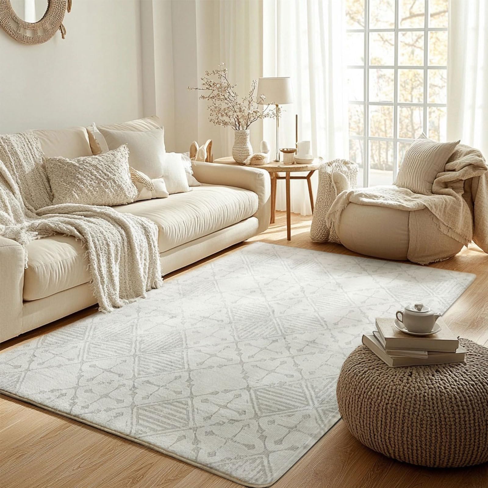 Leesentec Abstract Geometric Area Rug – Soft Non-Slip Modern Carpet