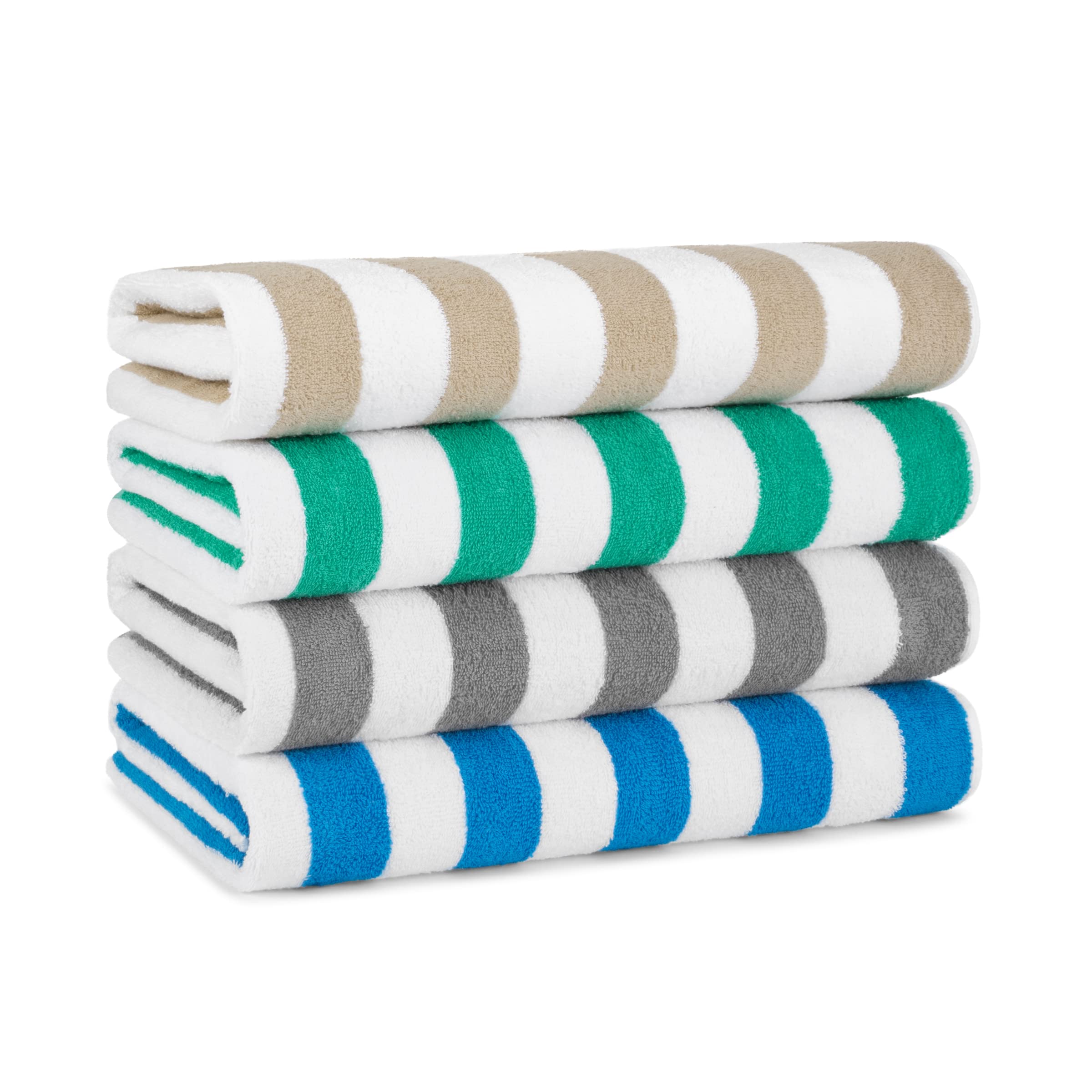 Arkwright Oversized Striped Beach Towels | 100% Cotton Cabana Pack of 4