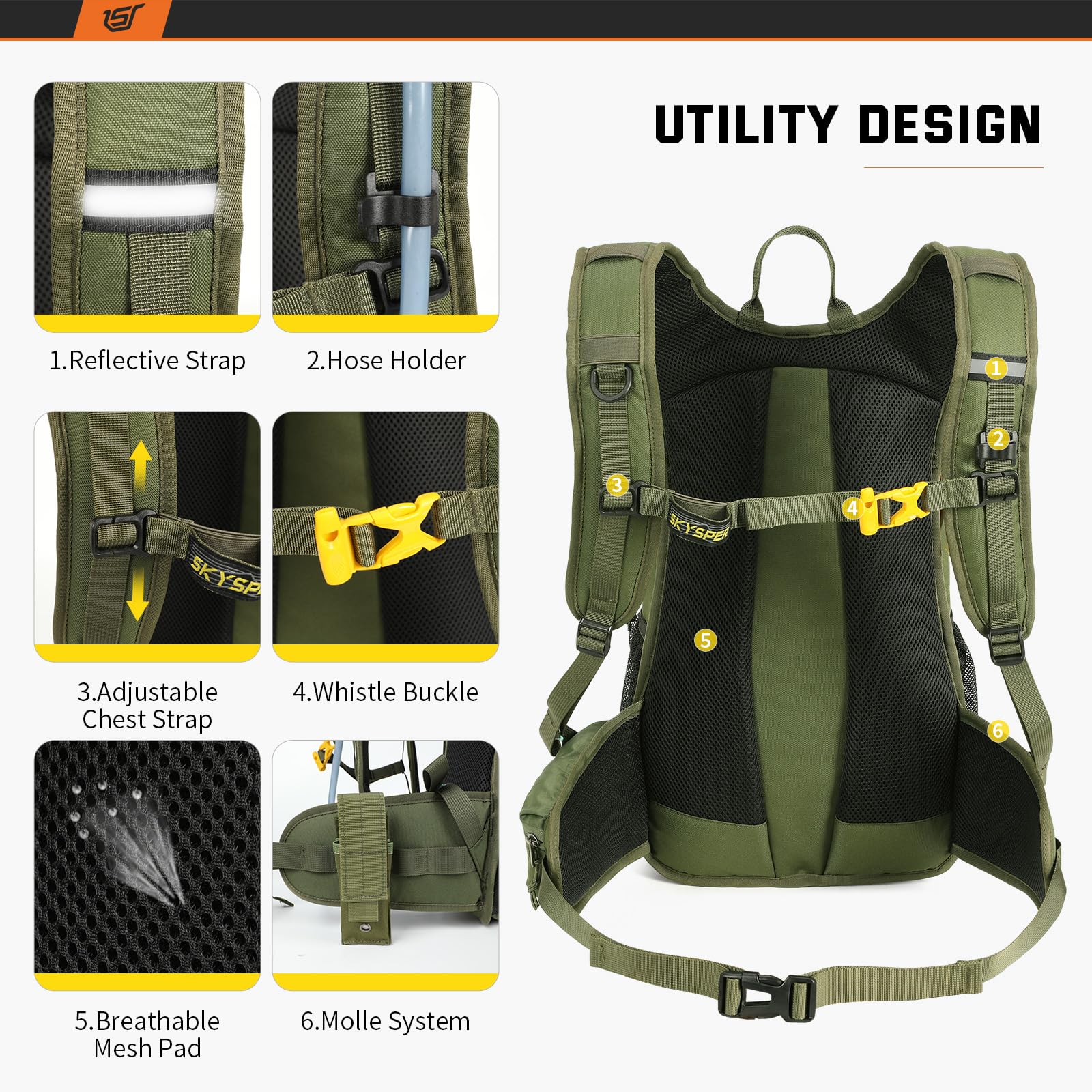 SKYSPER 20L Cycling Backpack – Lightweight Waterproof Hiking Daypack