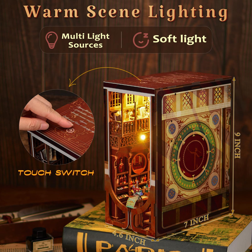 Jolof Store Roaring Twenties Book Nook Kit – 3D Wooden Puzzle with LED