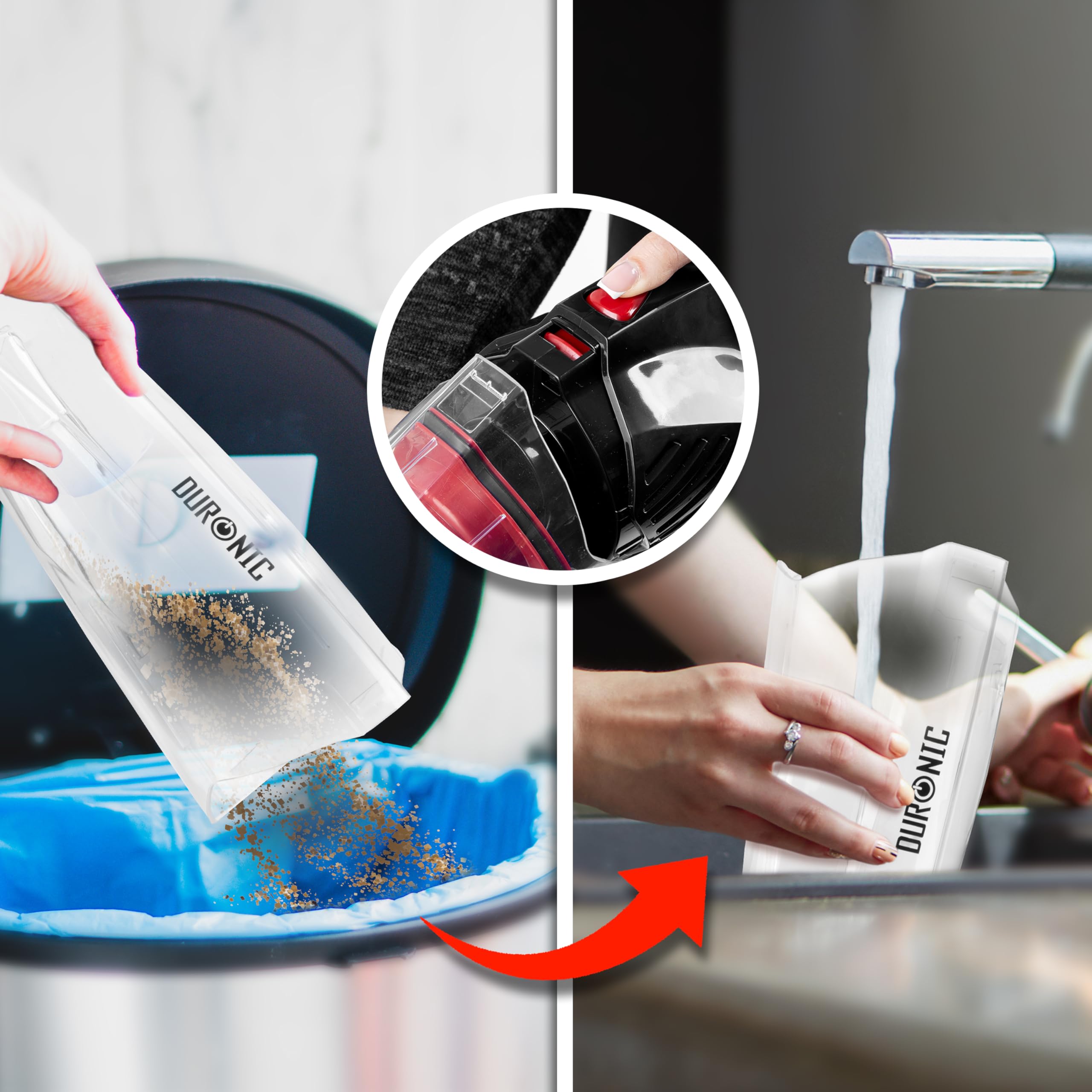 Duronic VC8 BK 2-in-1 Stick Vacuum Cleaner | Lightweight HEPA Handheld
