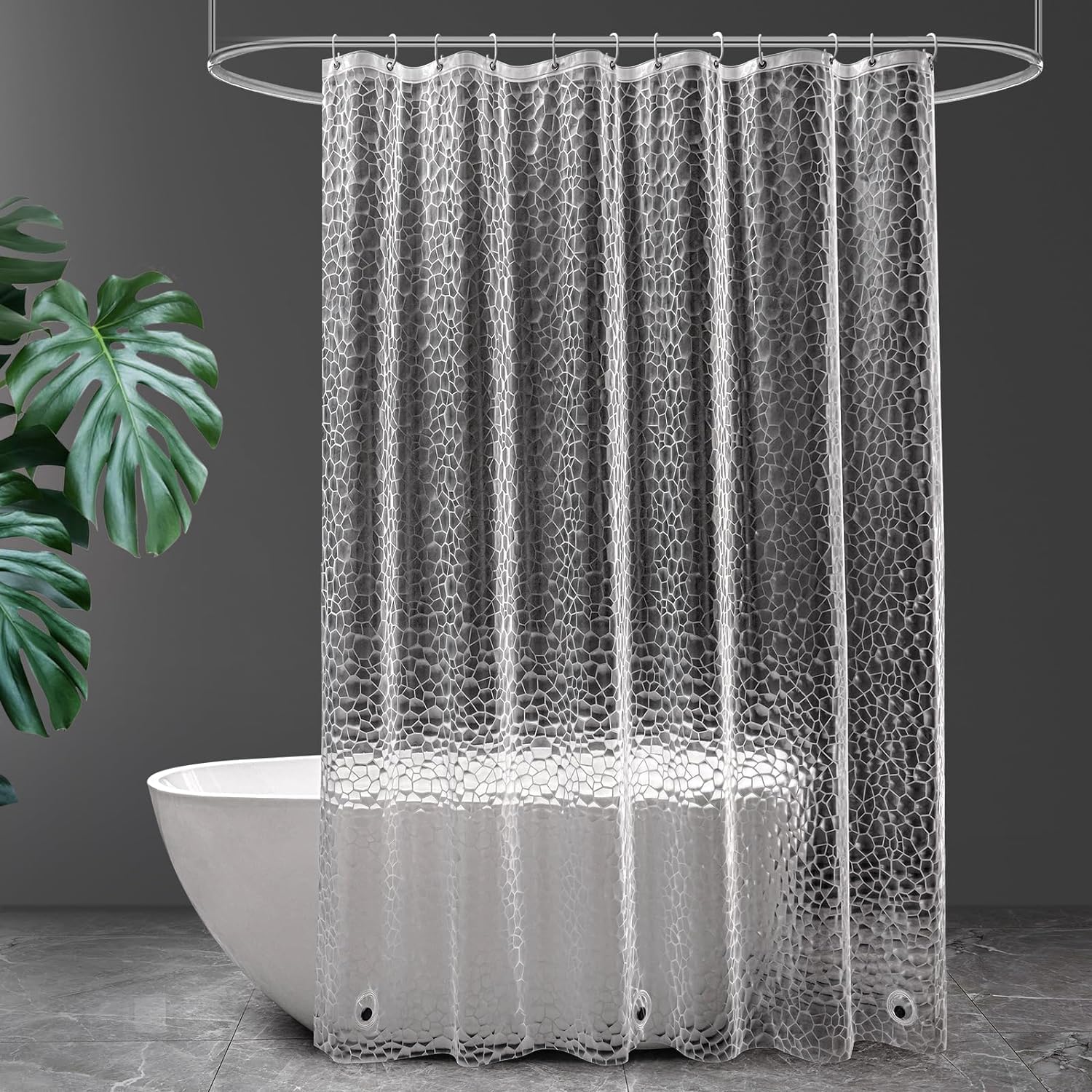 Startseite 3D Effect Shower Curtain | Mould Proof PEVA Liner with Hooks