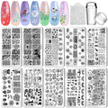 Biutee 10 PCS Nail Stamping Kit – Geometric Stainless Steel Plates