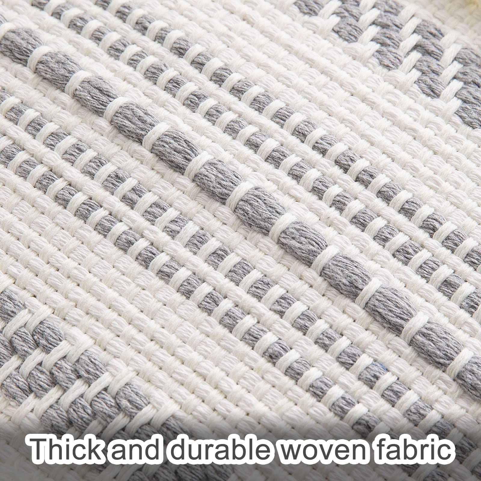 decorUhome Boho Grey Cushion Covers – Set of 2 Tufted Tassel Pillow Cases