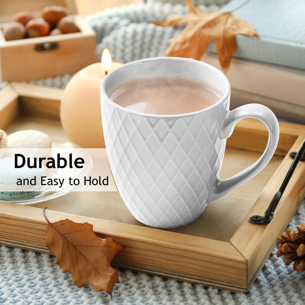 MIAMIO 6-Piece Matte Ceramic Coffee Mug Set - 400ml Large Stoneware Cups