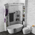 Sikaiqi Oval Shower Curtain Rod for Clawfoot Tubs - Aluminum Silver Hoop