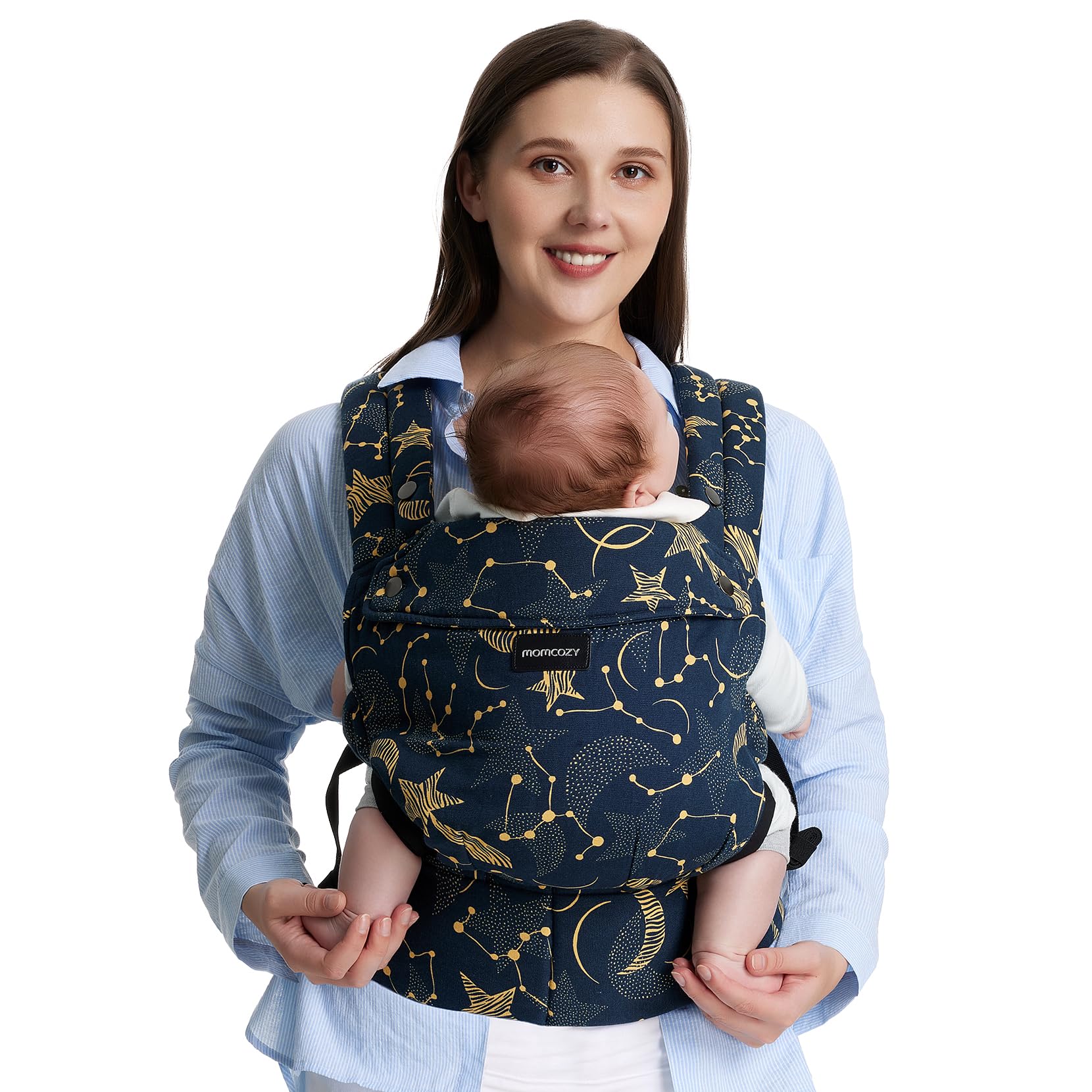 Momcozy Ergonomic Baby Carrier – Lightweight Lumbar Support, Starry Sky