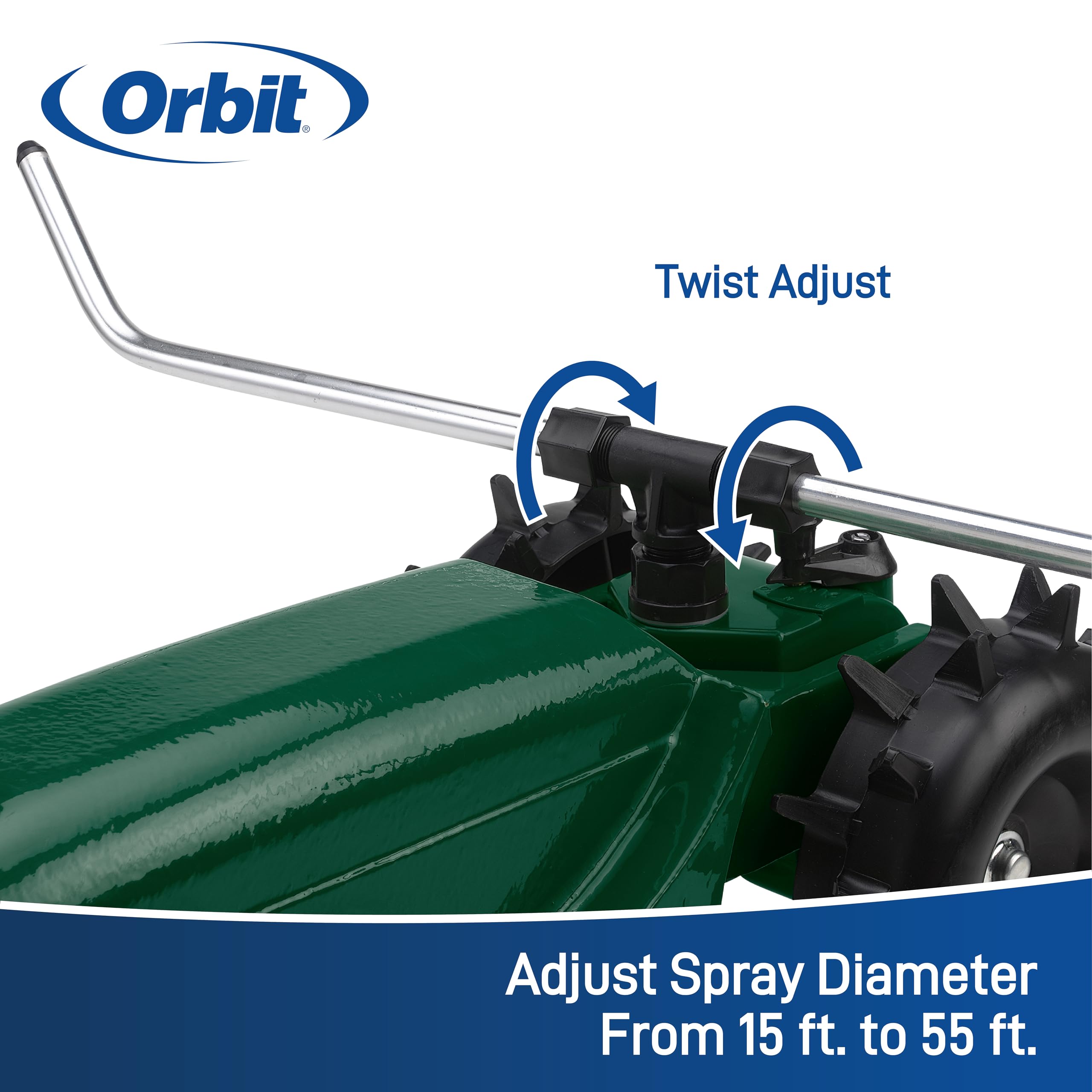 Orbit 58322 Traveling Sprinkler – Automatic Lawn Irrigation, Green