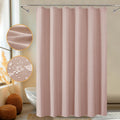 Pink Linen-Texture Fabric Shower Curtain - Heavy-Duty 72x78