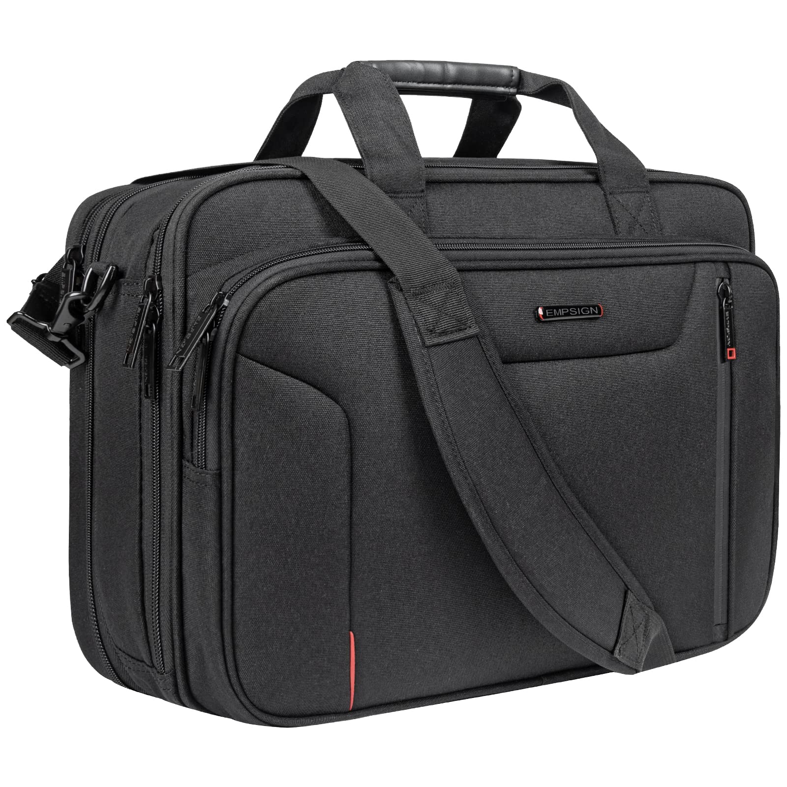 EMPSIGN 17.3 inch Laptop Briefcase – Large Business Messenger Bag, Black