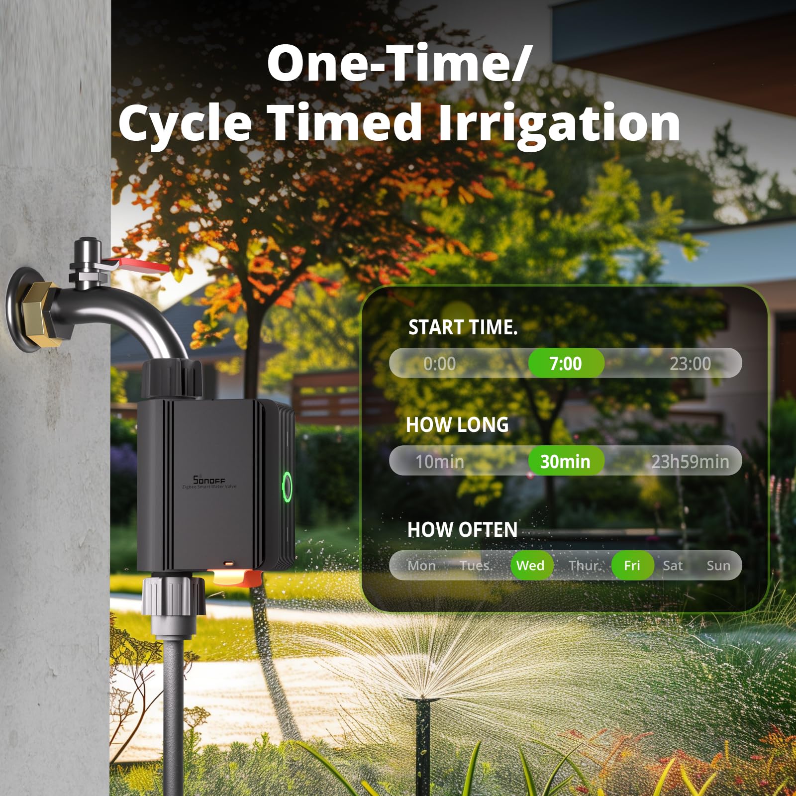 SONOFF Zigbee 3.0 Smart Irrigation Timer | Automatic Hose Sprinkler