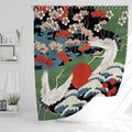 JJ PRIME Japanese Crane Shower Curtain - Waterproof Polyester 180x180cm