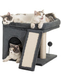 Aechonow Cat Tree Tower for Large Cats | XL Perch & Condo - Dark Gray
