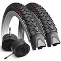 Fincci 27.5 x 2.10 MTB Tyres | Foldable Set with 2x Presta Inner Tubes