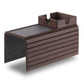 DETOR Sofa Arm Tray with Cup Holder, Walnut Finish, Fits Armrest 14cm + - image 1