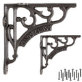 Jolof Store Cast Iron Shelf Brackets | 6x6 Heavy Duty Rustic Wall Supports