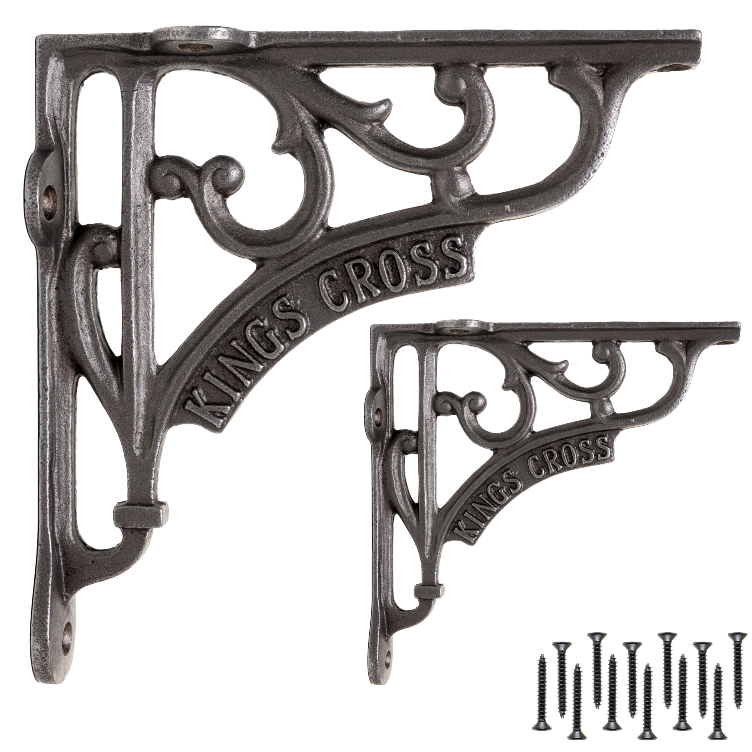 Jolof Store Cast Iron Shelf Brackets | 6x6 Heavy Duty Rustic Wall Supports